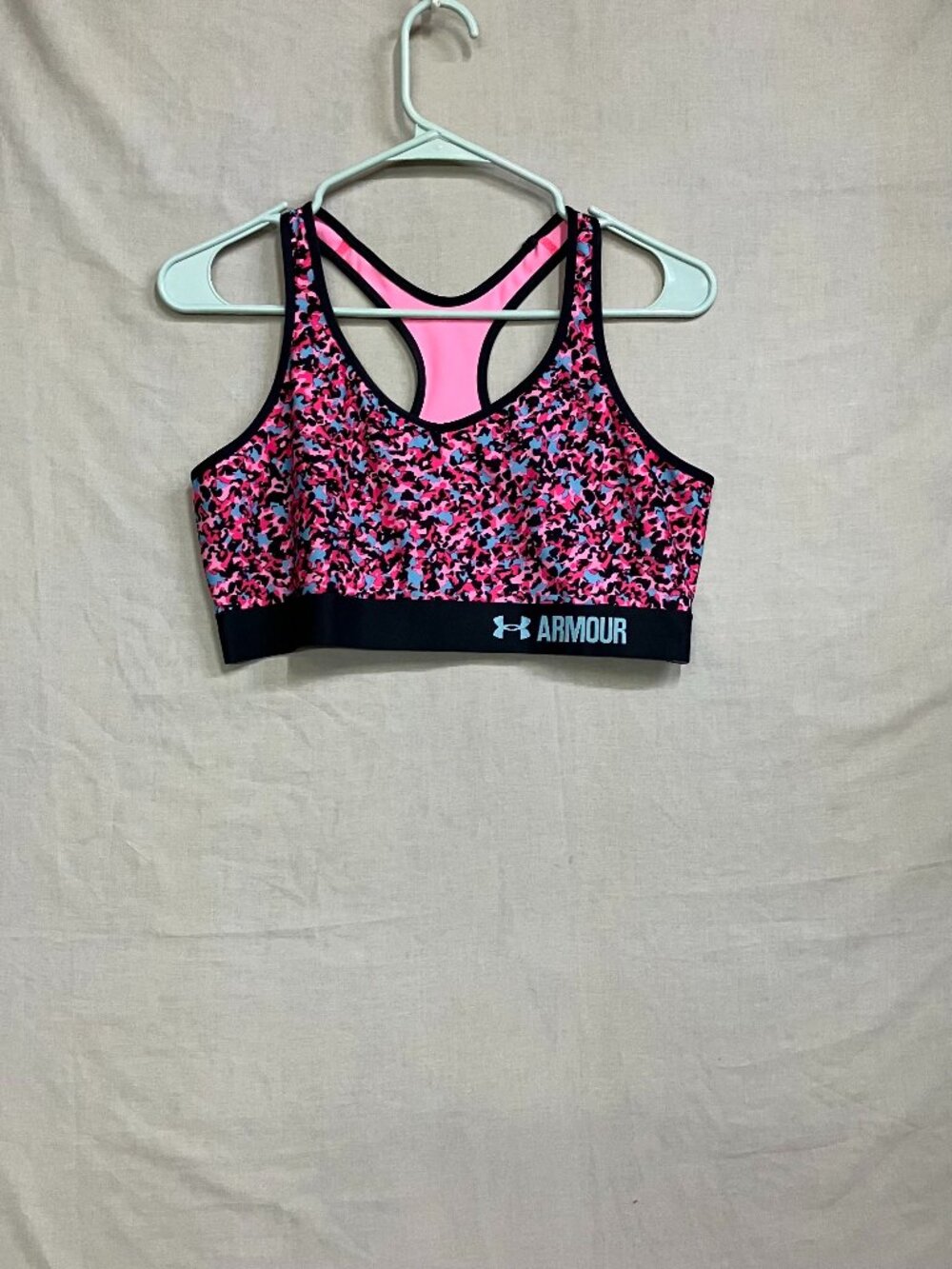 Under Armour Sport Bra Women's Multicolor Mid Impact Printed Racerback